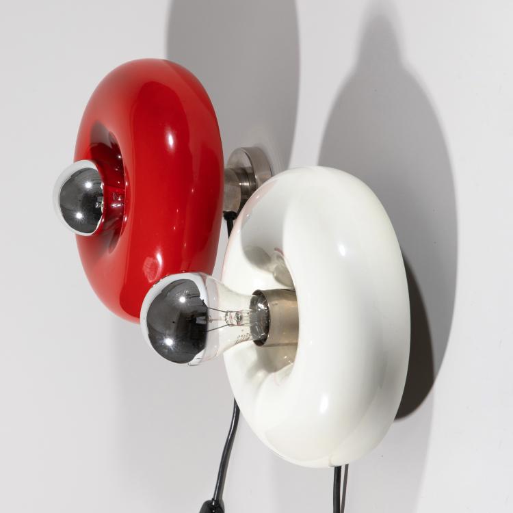 Hauptbild zu Objekt, 2 table or wall lamps model Pox, Ingo Maurer, Design M, M&uuml;nchen, K-18 435