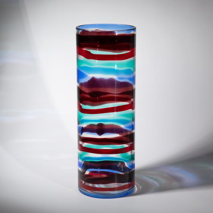 Hauptbild zu Objekt, Hohe Vase Modell A fasce di colore, Fulvio Bianconi, Venini, Murano, 