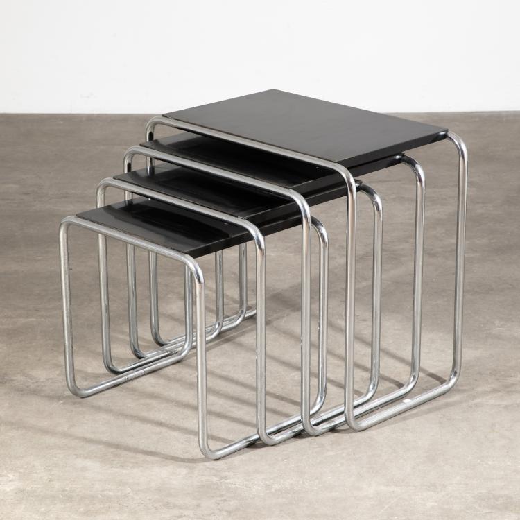 Hauptbild zu Objekt, 4 Satztische Modell B9, Marcel Breuer, Basler Eisenm&ouml;belfabrik AG, Sissach, K-18 380