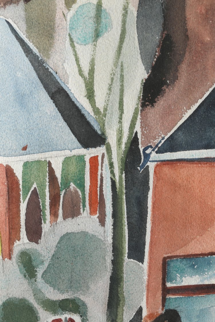 Bild 3 zu Objekt, Ludwig Gabriel Schrieber, Nach einer D&uuml;sseldorfer Bombennacht, Watercolor on paper, K-13 197