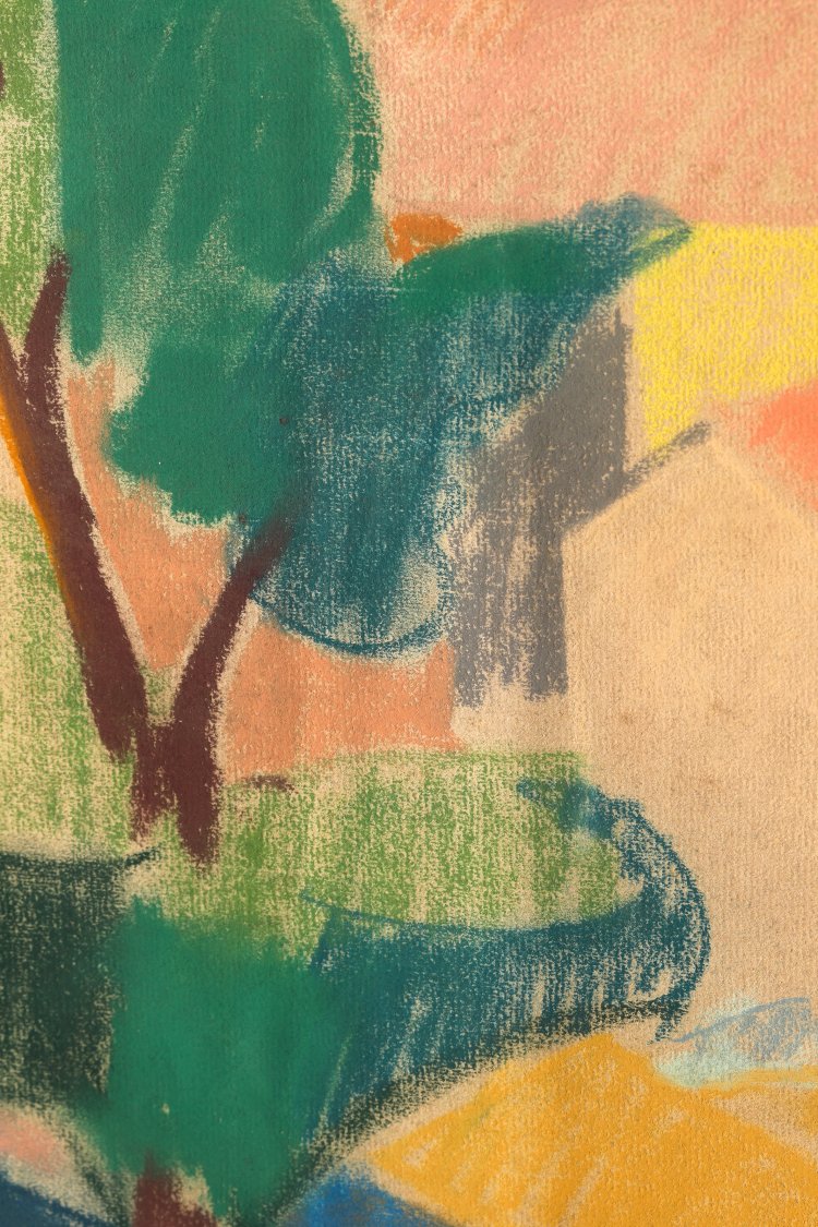 Bild 2 zu Objekt, Edmund Daniel Kinzinger. Village in southern France. Pastel on laid paper, K-13 188