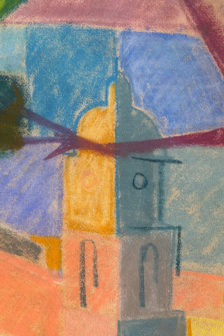 Bild 3 zu Objekt, Edmund Daniel Kinzinger. Village in southern France. Pastel on laid paper, K-13 188
