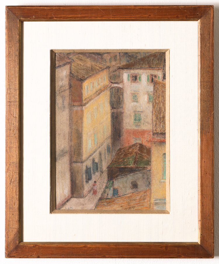 Bild 1 zu Objekt, Ludwig von Hofmann. Street in Corfu. 1907. Pastel, K-13 190