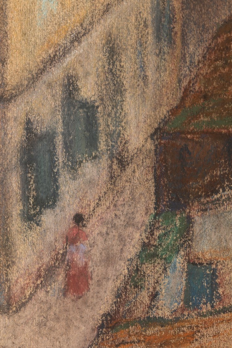 Bild 3 zu Objekt, Ludwig von Hofmann. Street in Corfu. 1907. Pastel, K-13 190