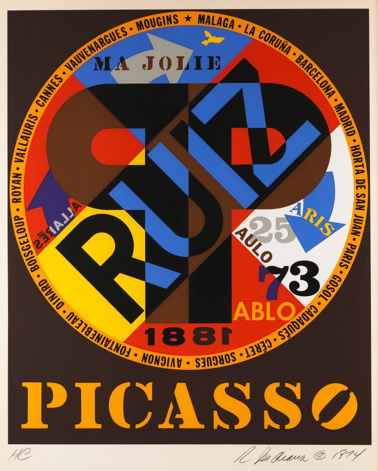 Hauptbild zu Objekt, Robert Indiana, 'Picasso, from Hommage &agrave; Picasso', Color screenprint. HC print, K-13 282