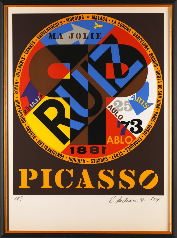 Bild 1 zu Objekt, Robert Indiana, 'Picasso, from Hommage &agrave; Picasso', Color screenprint. HC print, K-13 282