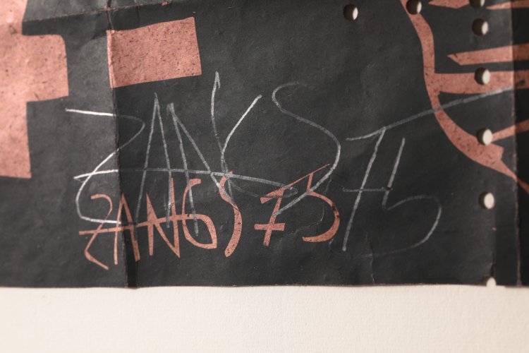 Bild 2 zu Objekt, Herbert Zangs*, Hand-reworked screen print, folded. Unique. 1975, K-13 230