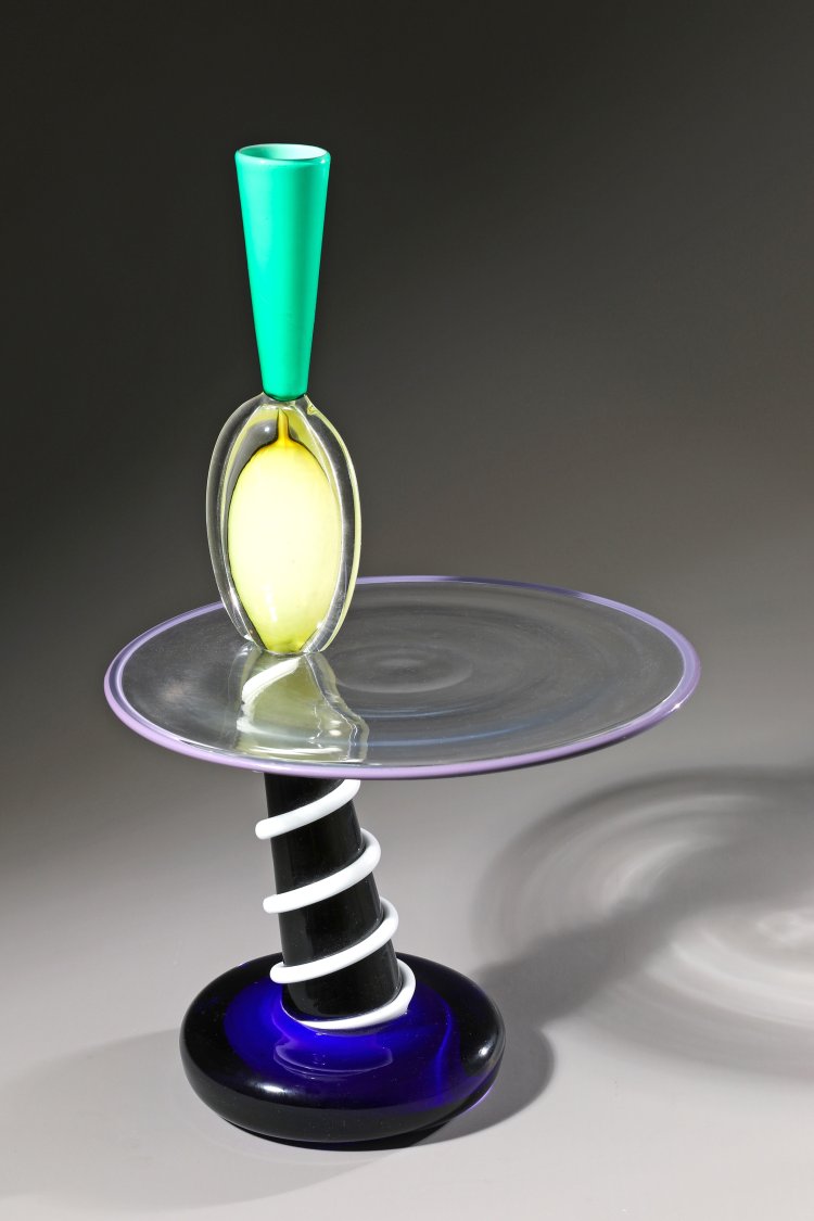 Hauptbild zu Objekt, Peter Shire, Vistosi. Pink Cigar, glass object. Ca. 1988. H. 50 cm, Vetreria Vistosi, Murano, K-13 476