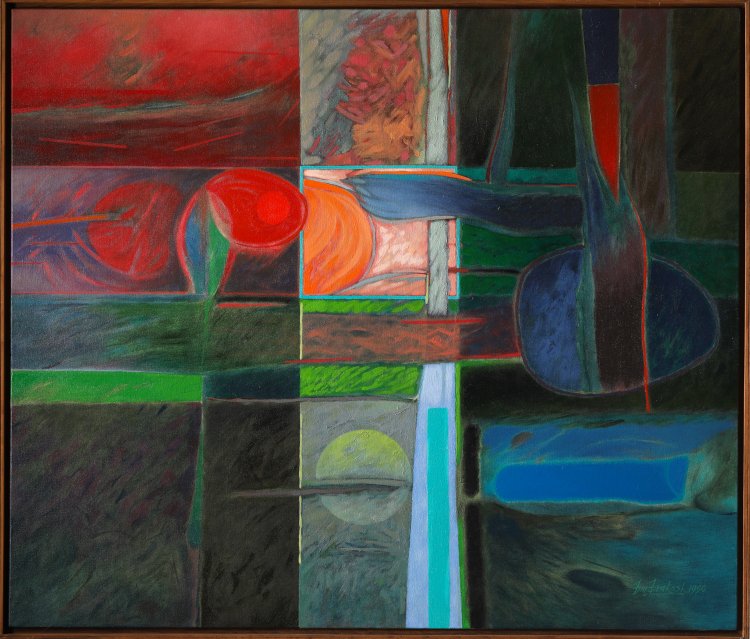Hauptbild zu Objekt, Om Prakash Sharma, Space Field, 1990, Oil on canvas, K-13 324