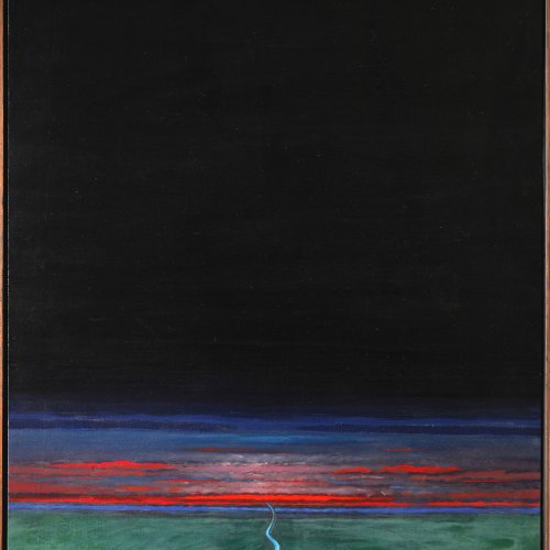 Om Prakash Sharma, End of the Evening, 1991, Oil on canvas