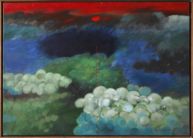 Hauptbild zu Objekt, Om Prakash Sharma, Ohne Titel, 1991, &Ouml;l/ Leinwand, K-13 327