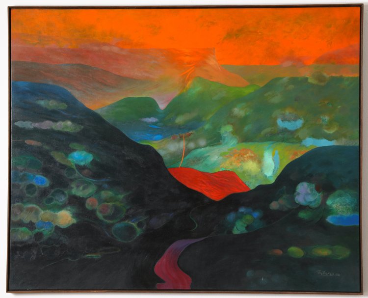 Bild 1 zu Objekt, Om Prakash Sharma, On Top of the Clouds, 1991, &Ouml;l/ Leinwand, K-13 328