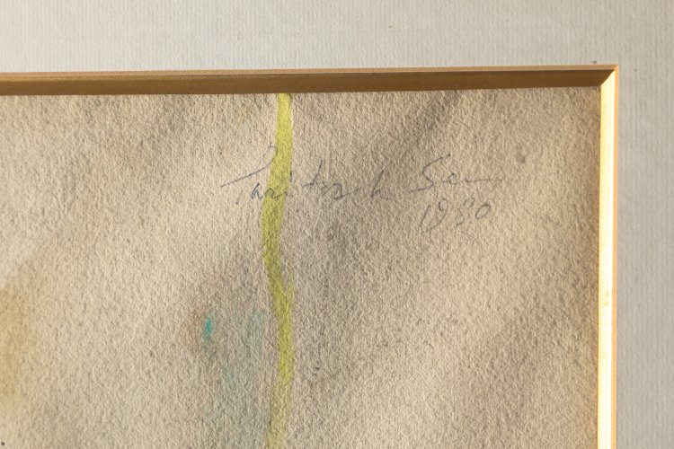 Bild 2 zu Objekt, Paritosh Sen, Untitled (Man smoking Cigarrete), 1980, Acrylic as watercolor/paper, K-13 330