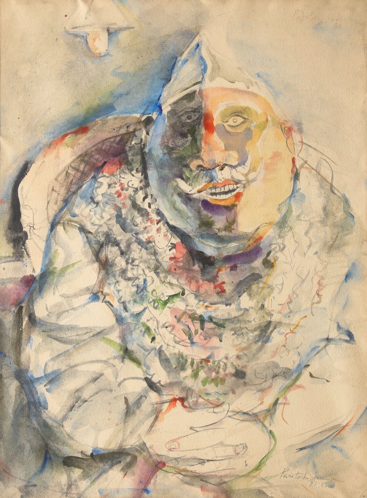Bild 1 zu Objekt, Paritosh Sen, The Man with the Garlands, 1981-89, Acrylic as watercolor/paper, K-13 331