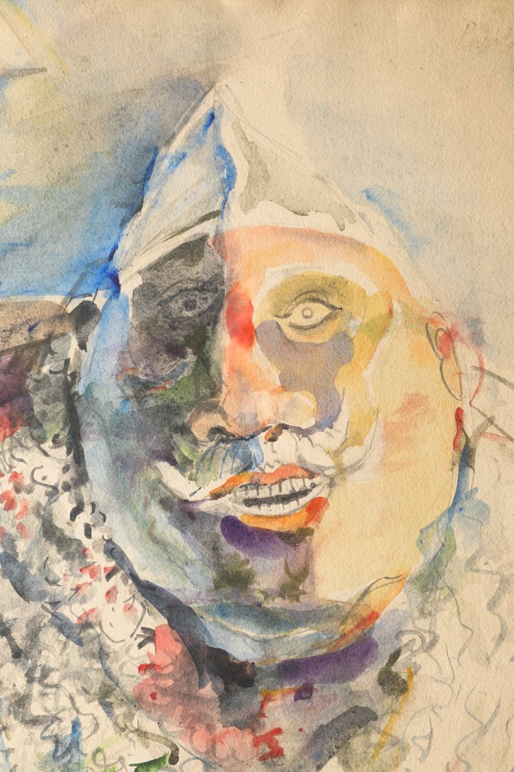 Bild 2 zu Objekt, Paritosh Sen, The Man with the Garlands, 1981-89, Acrylic as watercolor/paper, K-13 331