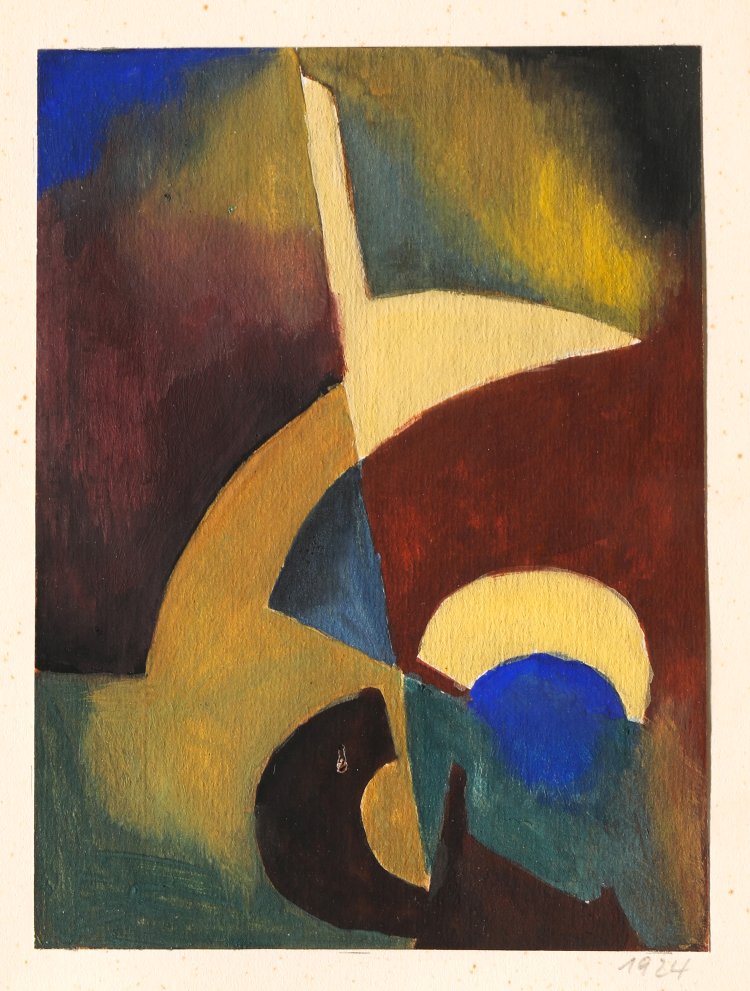 Hauptbild zu Objekt, Heinz Loew, Guache 1924, Gutachten von Egidio Marzona, K-13 182