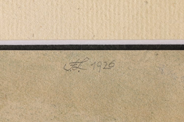 Bild 2 zu Objekt, Franz Lenk*, Landschaft in Gr&uuml;n. 1926. Watercolor on paper, K-13 189