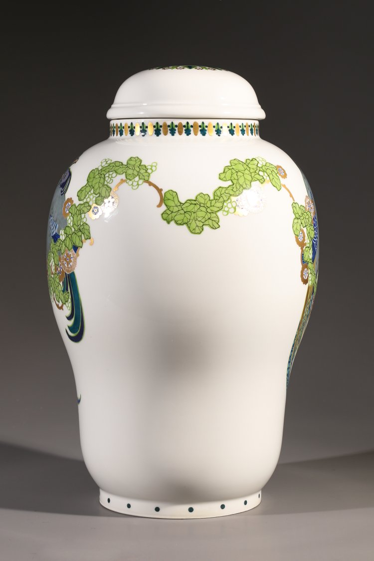 Bild 2 zu Objekt, Theodor Schmuz-Baudiss, Lidded vase with a pair of pheasants for the KPM Berlin, K-13 84