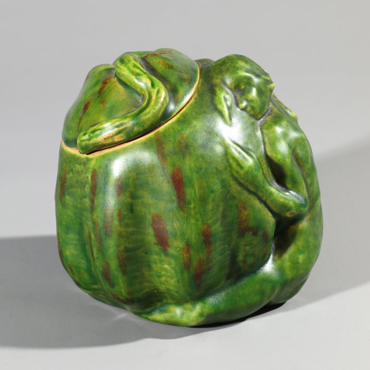 Hauptbild zu Objekt, Rupert Carabin, figurative tobacco pot for Molines, Paris, Molines, Paris, K-13 88