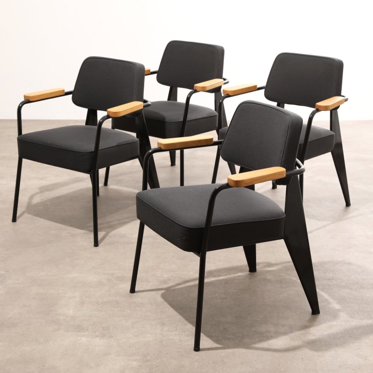 Hauptbild zu Objekt, Jean Prouv&eacute;, Vitra, 4 Chairs, model Fauteuil Direction, Vitra, K-13 381