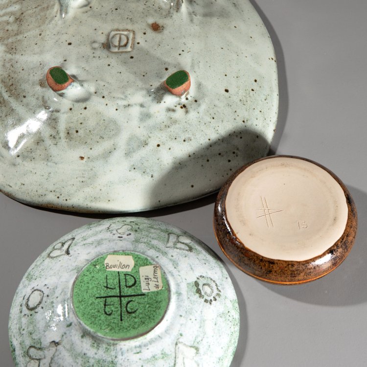 Bild 4 zu Objekt, 1 vase, 2 bowls, 1 lidded box, Colin Pearson,Frank Schillo,Luigi de Lerma,Heinz Dietz, K-13O 107