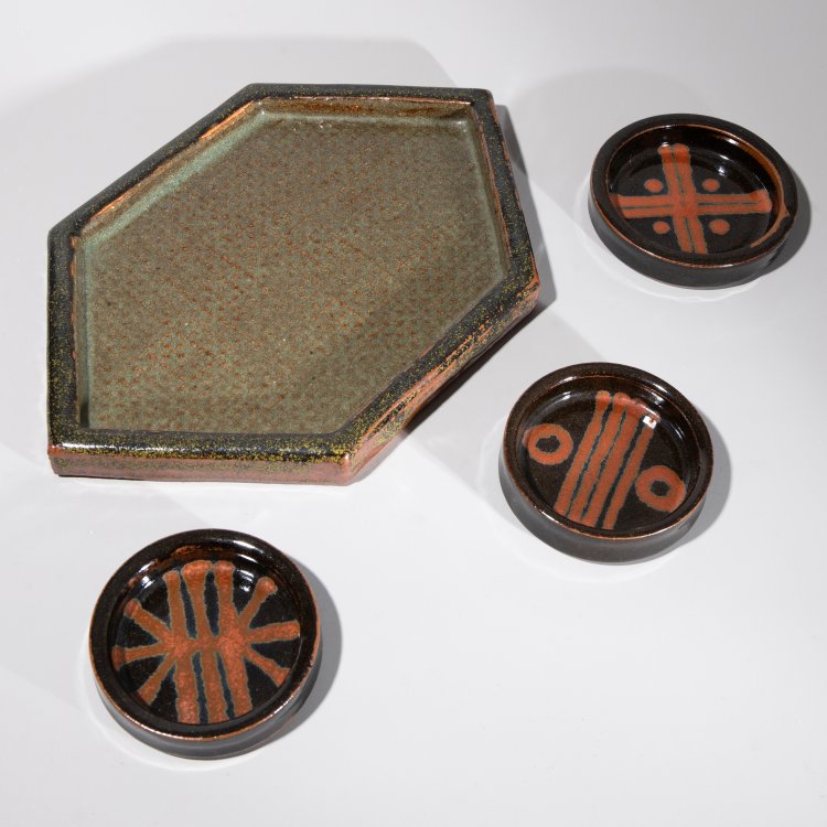 Hauptbild zu Objekt, Tray + 3 bowls, Horst Kerstan, K-13O 65