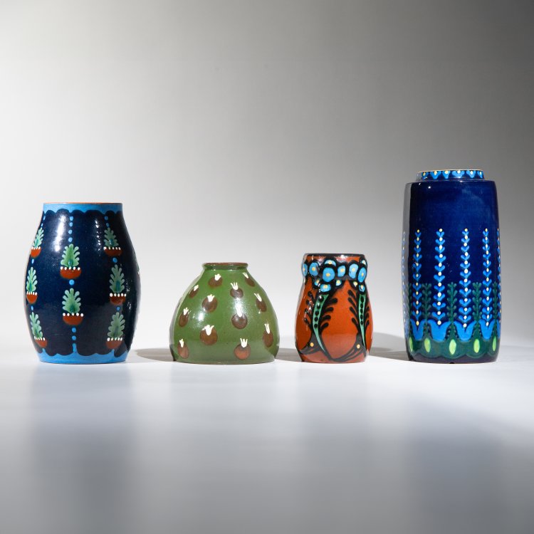Bild 2 zu Objekt, 4 vases, Majolika-Manufaktur Karlsruhe, Karlsruher Majolika Manufaktur, K-13O 53