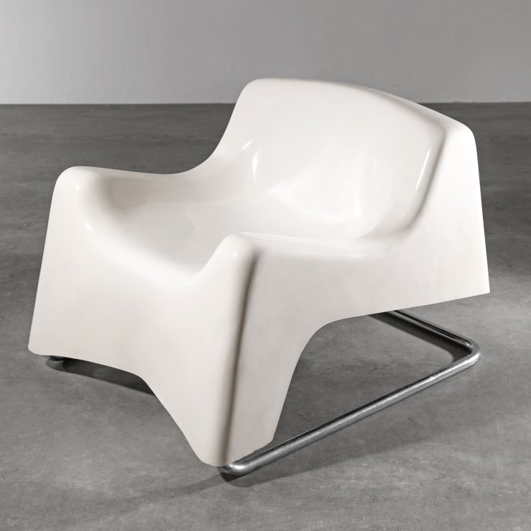Hauptbild zu Objekt, Fiberglas Freischwinger Lounge Sessel der 1960/70er Jahre, K-14 561