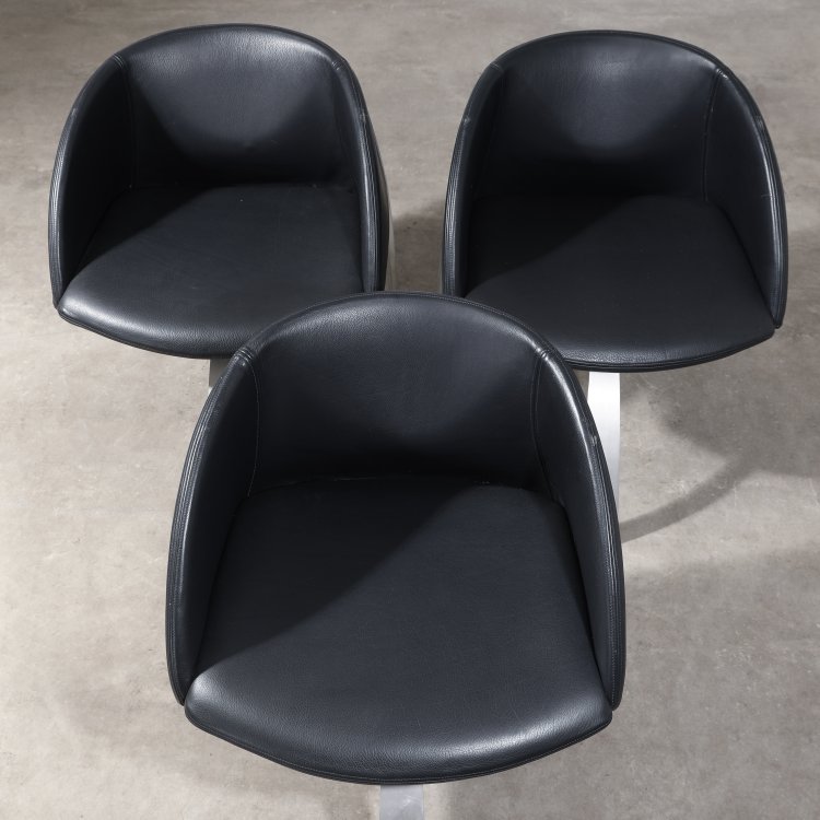 Bild 5 zu Objekt, 3 St&uuml;hle Modell P 80 + klappbarer Tisch, Giovanni Offredi, Saporiti, K-14 539