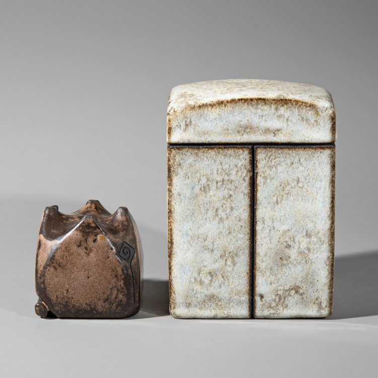 Bild 3 zu Objekt, Two square ceramics brown and white, Rolf Overberg, K-13O 98