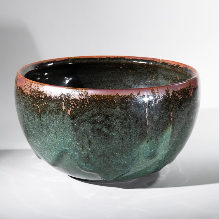 Hauptbild zu Objekt, Large bowl green brown, Horst Kerstan, K-13O 76