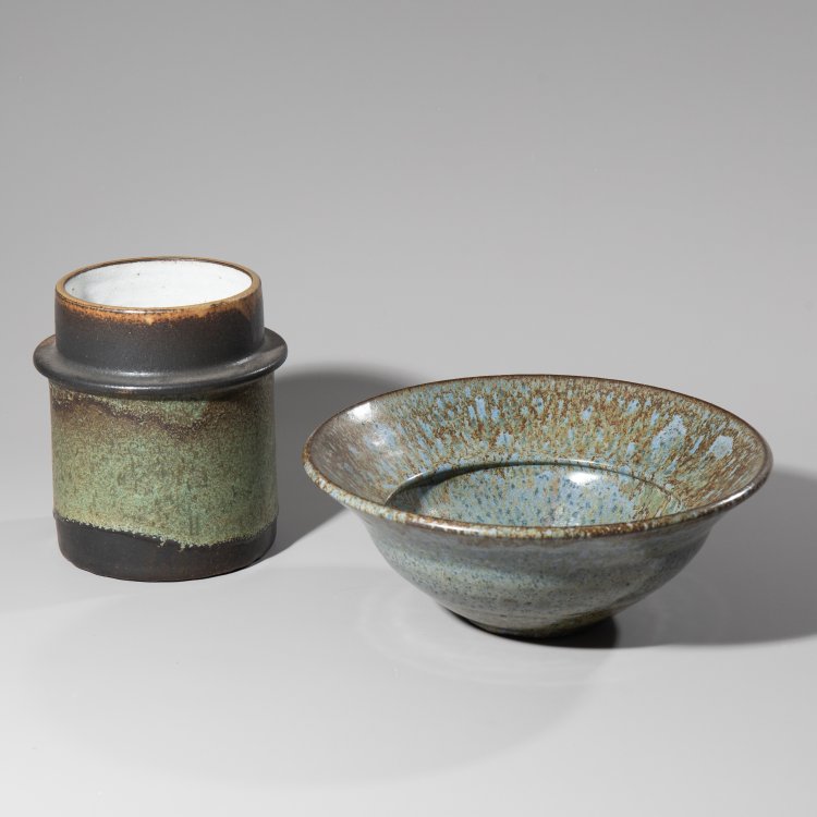 Hauptbild zu Objekt, Vase and bowl brown green, Rolf Overberg, K-13O 99