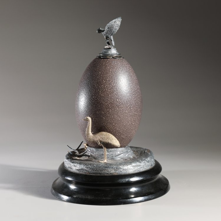 Bild 2 zu Objekt, Emu-Ei mit Silbermontur, K-14 15