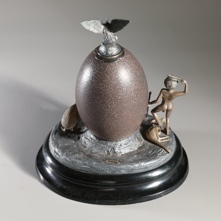 Bild 3 zu Objekt, Emu-Ei mit Silbermontur, K-14 15