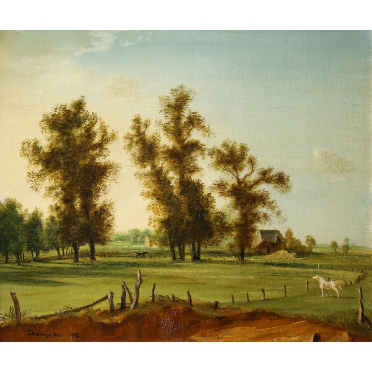 Hauptbild zu Objekt, Lower Rhine Landscape, 1947, Theo Champion, K-14 232
