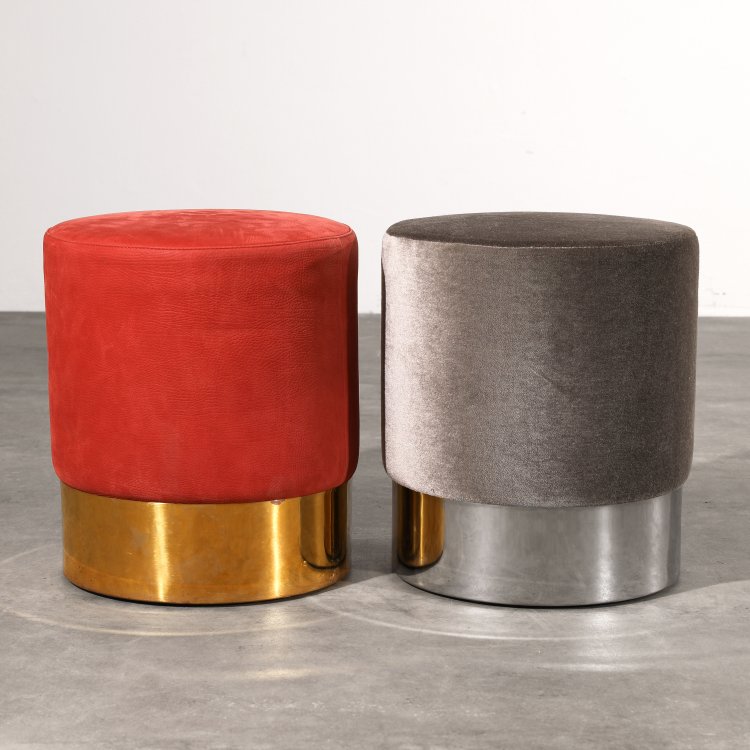 Bild 1 zu Objekt, 2 Pouf / Hocker Modell Cilindro, Luigi Caccia Dominioni, Azucena, K-14 543