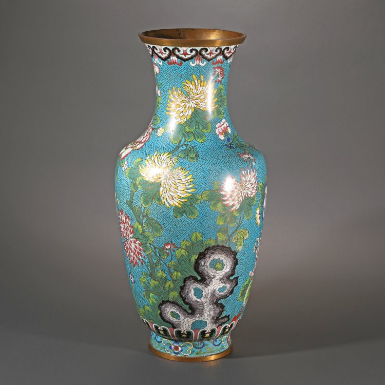 Hauptbild zu Objekt, Cloisonn&eacute;-Vase, China, K-14 2