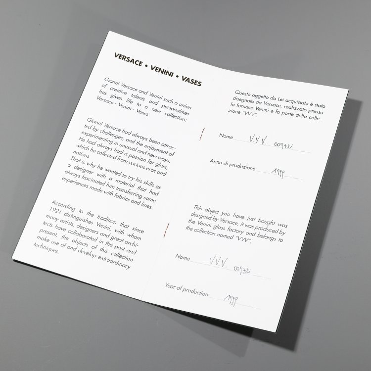 Bild 6 zu Objekt, Vase VVV, Gianni Versace, Venini & C., Murano, K-14 96