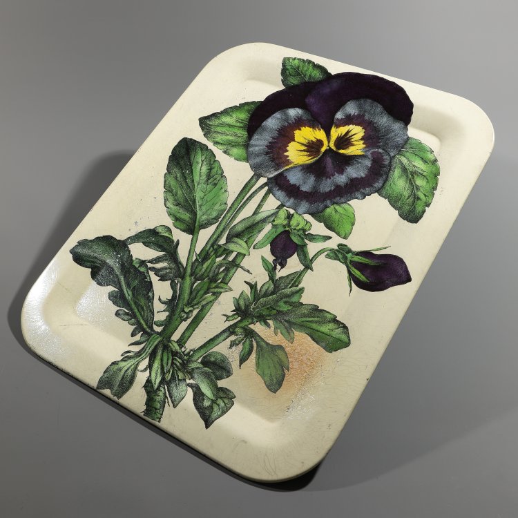 Hauptbild zu Objekt, Large tray, motif pansies, Piero Fornasetti, Fornasetti, K-14 549