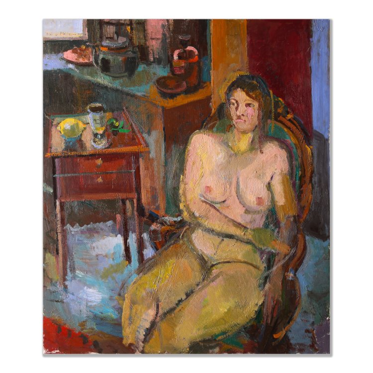 Hauptbild zu Objekt, Seated Female Nude in the Artist's Studio, Bruno M&uuml;ller-Linow, K-14 235