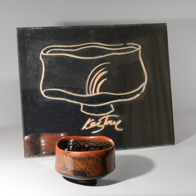 Hauptbild zu Objekt, Bowl and mirror with lipstick drawing, Horst Kerstan, K-13O 79