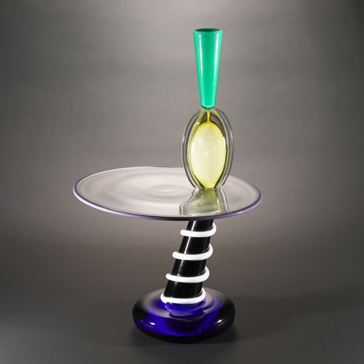 Hauptbild zu Objekt, Centerpiece 'Pink Cigar', Peter Shire, Vetreria Vistosi, Murano, K-14 617