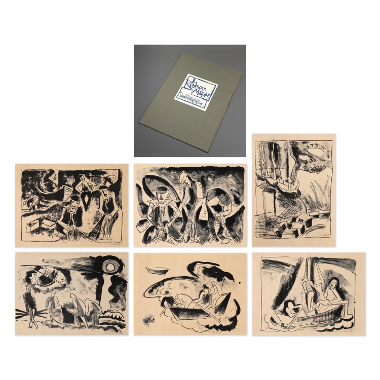 Hauptbild zu Objekt, II. Kestner Mappe Schmidt-Rottluff: Fischer, 1923, Karl Schmidt-Rottluff, K-14 243