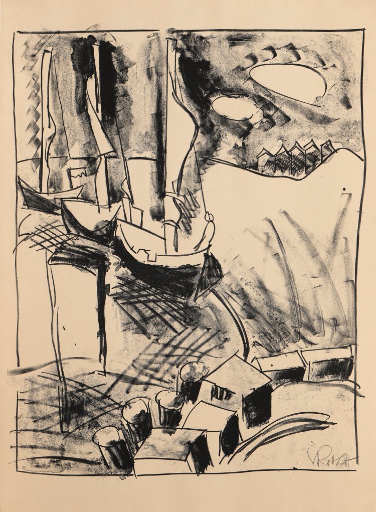 Bild 8 zu Objekt, II. Kestner Mappe Schmidt-Rottluff: Fischer, 1923, Karl Schmidt-Rottluff, K-14 243