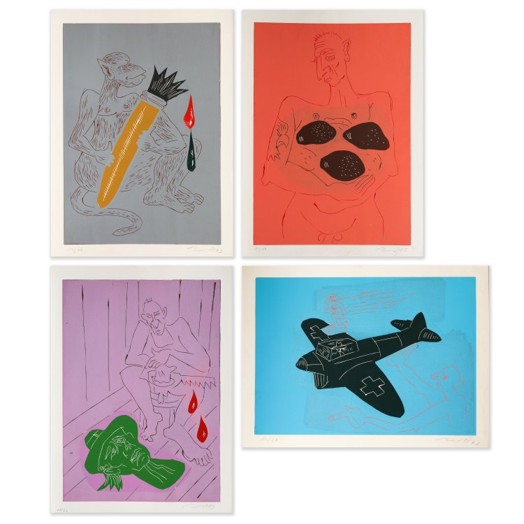 Hauptbild zu Objekt, 4 linocuts, 1993, J&ouml;rg Immendorff, K-14 342