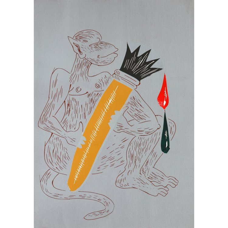 Bild 11 zu Objekt, 4 linocuts, 1993, J&ouml;rg Immendorff, K-14 342