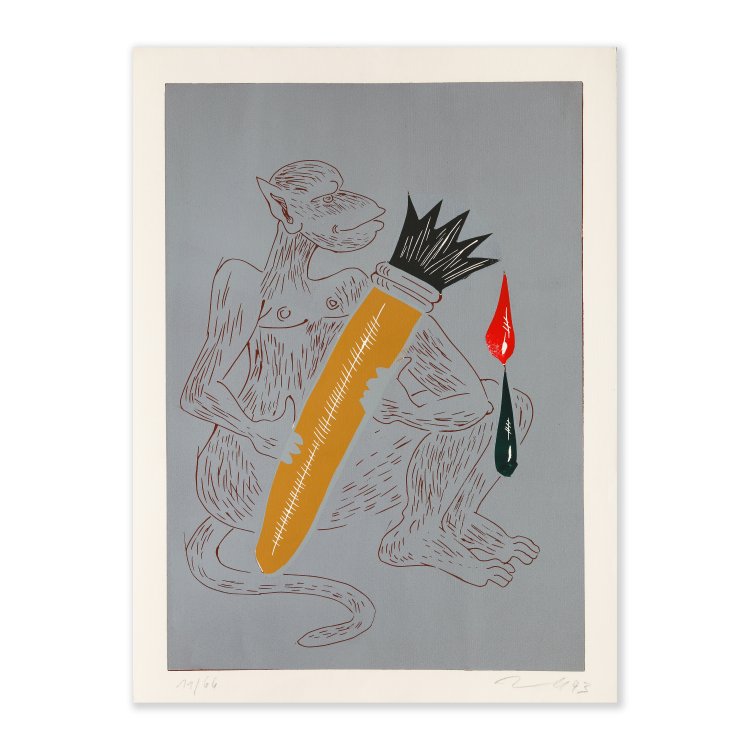 Bild 14 zu Objekt, 4 linocuts, 1993, J&ouml;rg Immendorff, K-14 342