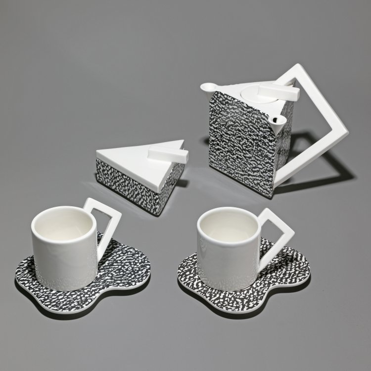 Hauptbild zu Objekt, Teapot Cabbage + 2 x Cups Pepper + Sugar Bowl Radish in OVP, Aldo Cibic, Memphis, K-14 626