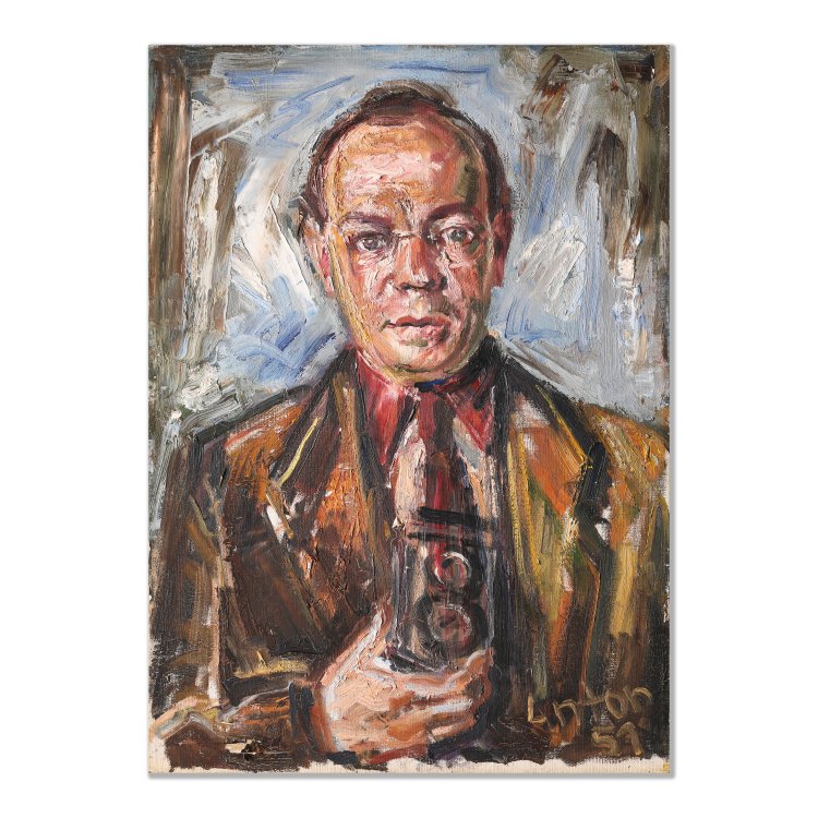 Hauptbild zu Objekt, Portrait, &Ouml;l auf Leinwand, 1951, Anton R&auml;derscheidt*, K-14 236