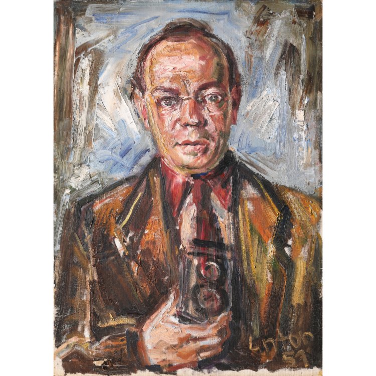Bild 1 zu Objekt, Portrait, &Ouml;l auf Leinwand, 1951, Anton R&auml;derscheidt*, K-14 236